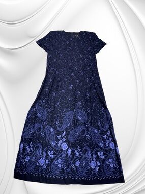 POSITIVE ATTITUDE Women’s 6 Petite Blue Short Sleeve Dress